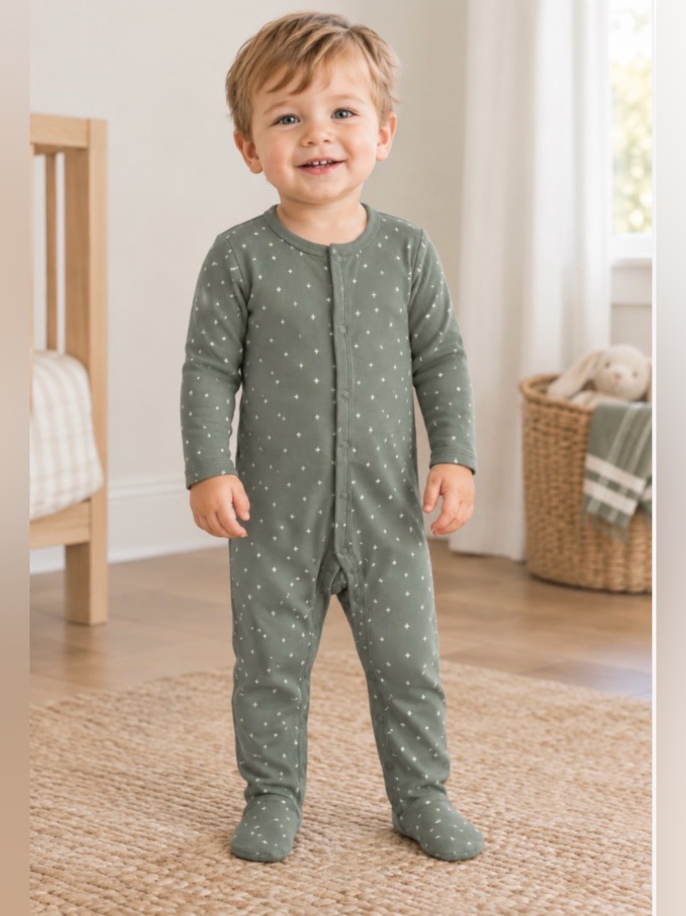 2 Left: Quincy Mae Footed Sleeper, Organic Cotton, Fall, Gender-Neutral, 18-24m
